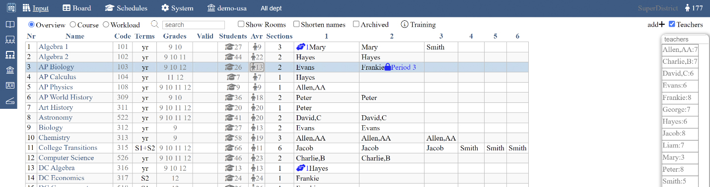 USA Scheduler Course Manager