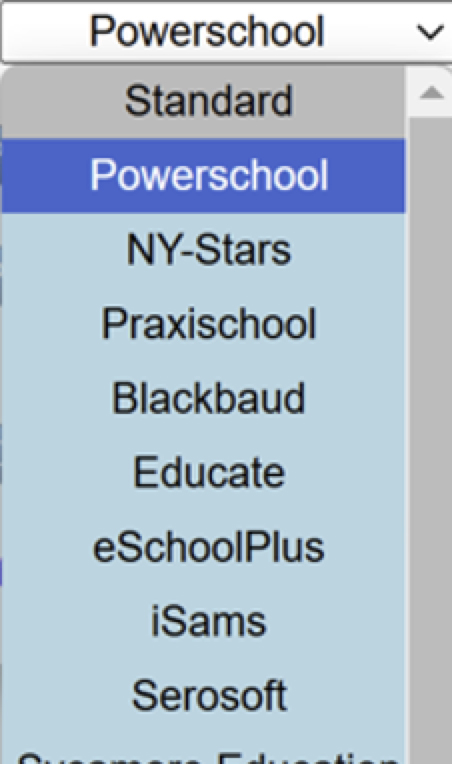 USA Scheduler SIS dropdown selection